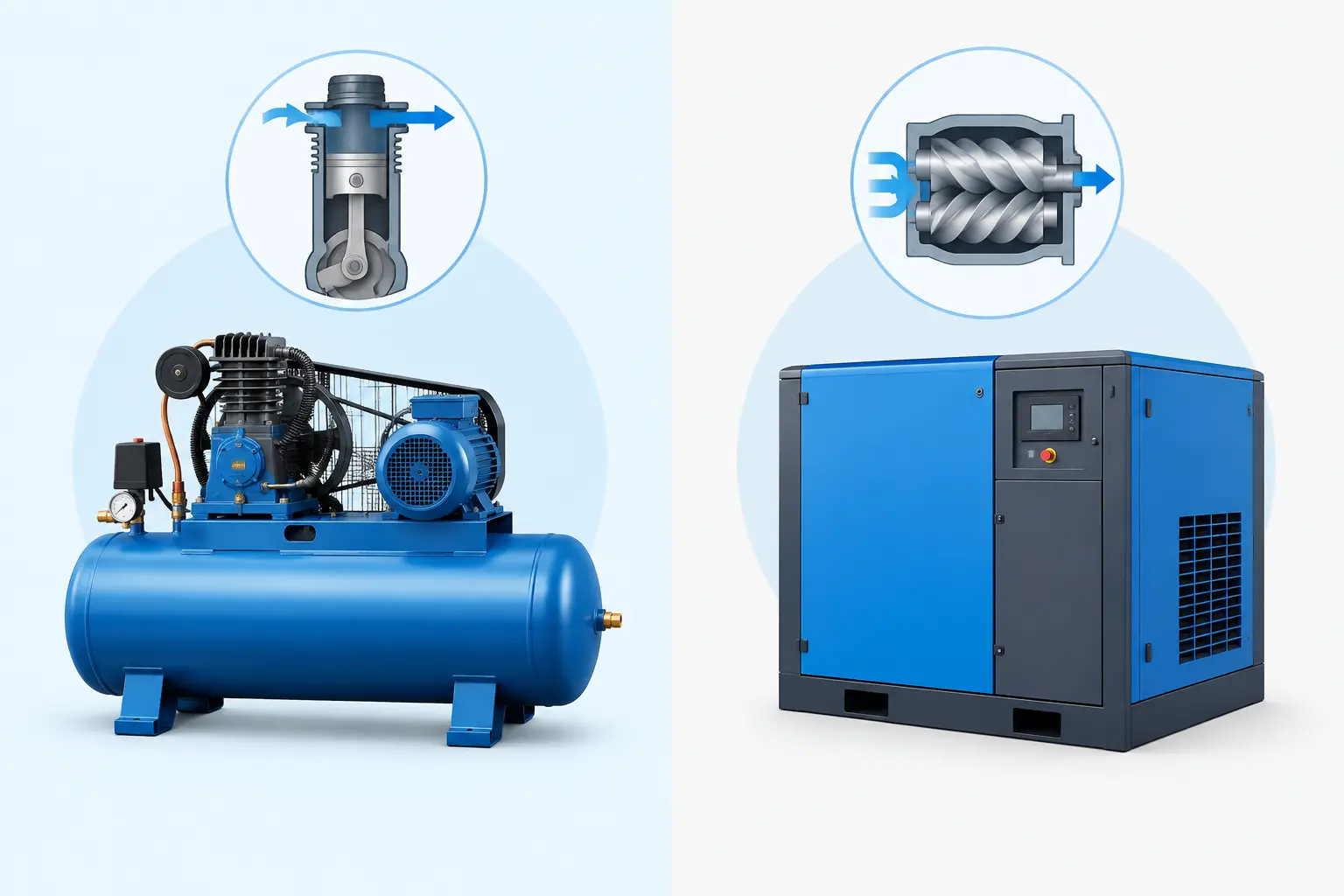 Reciprocating vs Screw Air Compressor: Differences, Uses & How to Choose