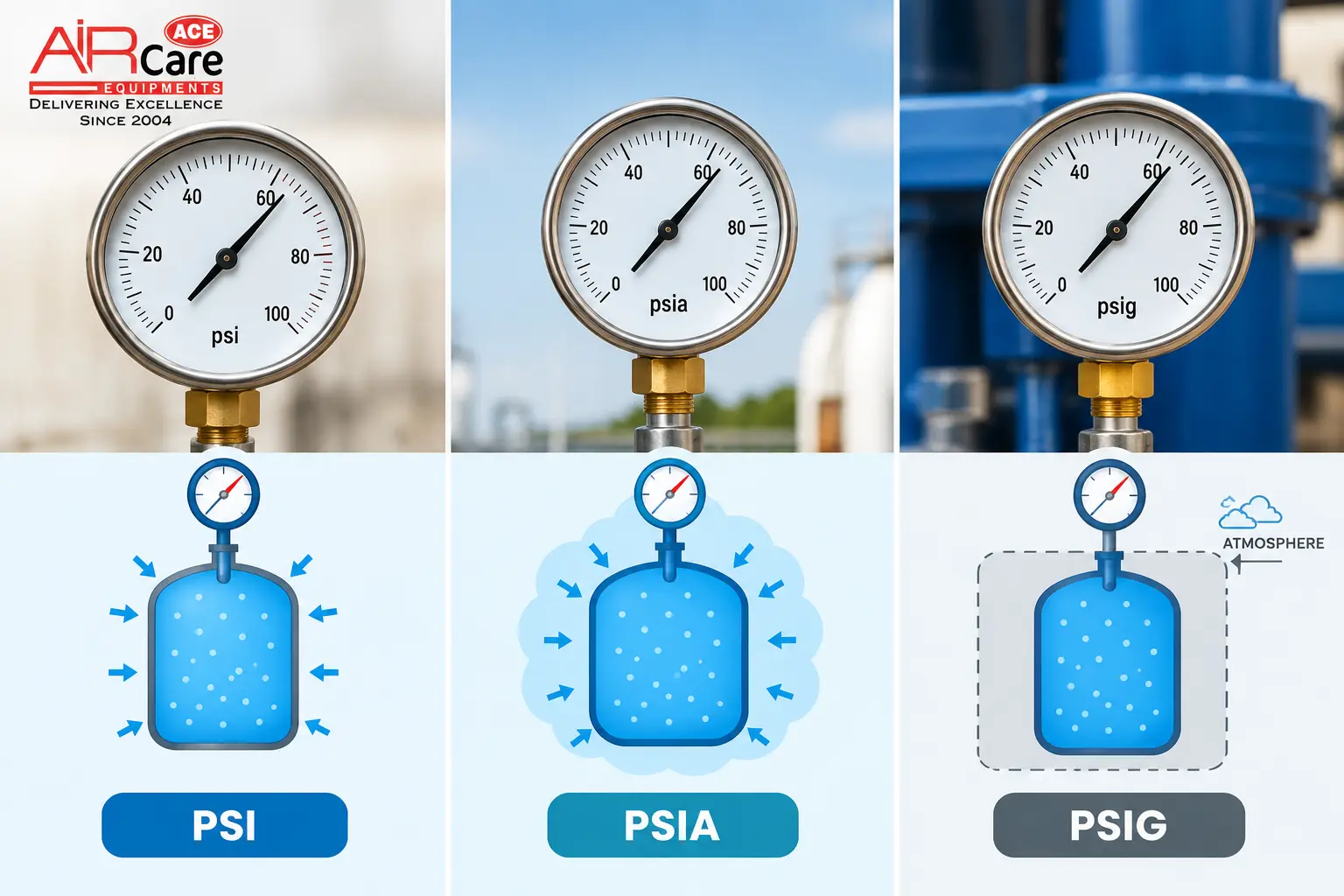 Understanding PSI, PSIA, and PSIG in Air Pressure Measurement