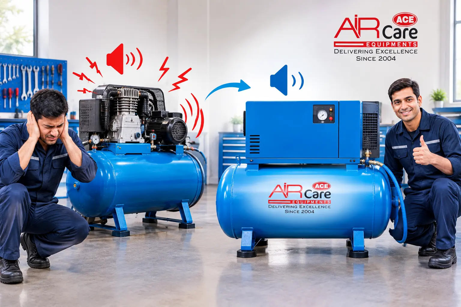Why Is Air Compressor So Loud? Piston vs Screw Compressor